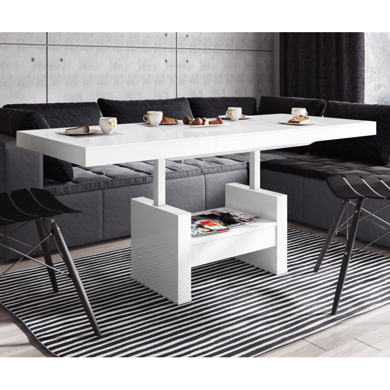 Orren Ellis Ender Lift Top Extendable Pedestal Coffee Table with